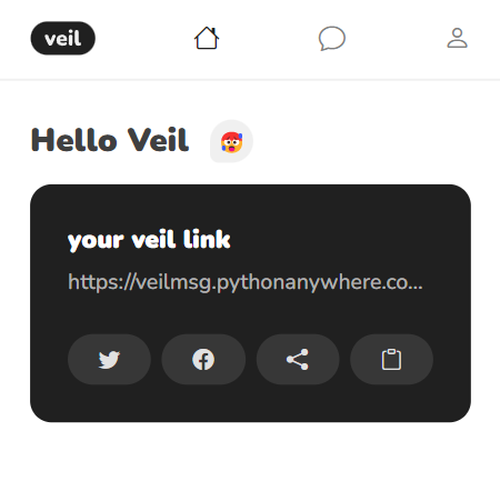 veil share link to twitter